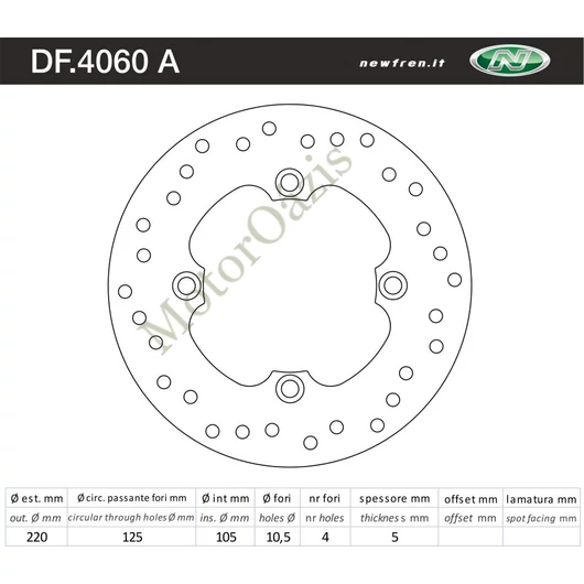 NEWFREN Hátsó féktárcsa Triumph DAYTONA i 955 03-06