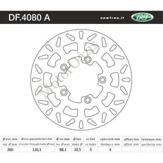 NEWFREN Féktárcsa DF.4080A