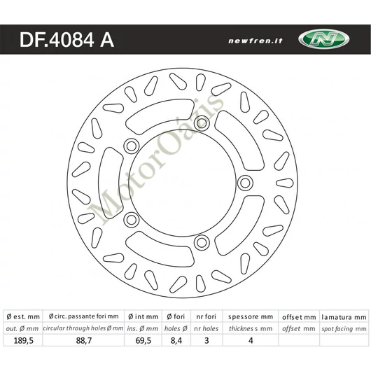 NEWFREN Féktárcsa DF.4084AFC