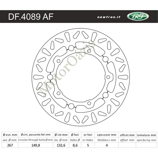 NEWFREN Féktárcsa DF.4089AF