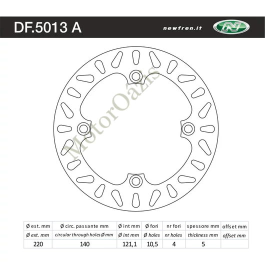 NEWFREN Hátsó féktárcsa Honda AX 1 250 89-94 