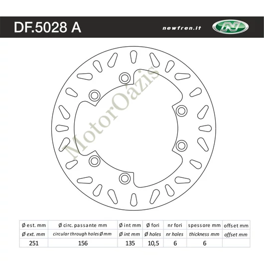 NEWFREN Hátsó féktárcsa Suzuki DR 800 BIG all models 91-93 