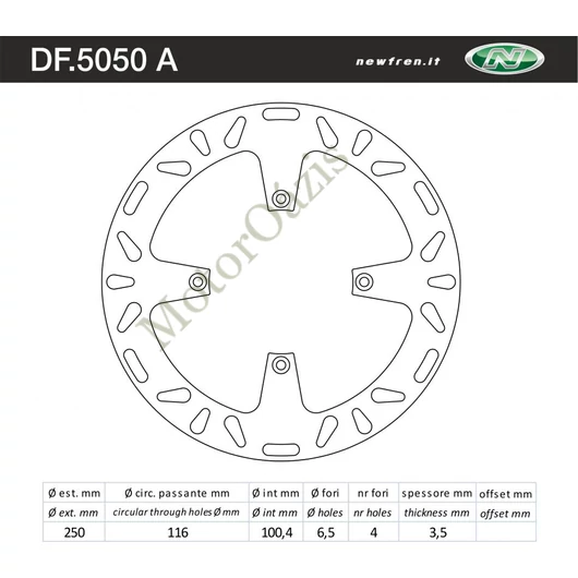 NEWFREN Első féktárcsa Kawasaki KX 250 87-00