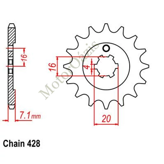 SUNSTAR Első lánckerék LKS 203-16