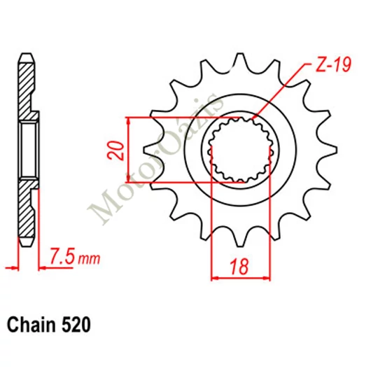 SUNSTAR Első Lánckerék LKS 34413