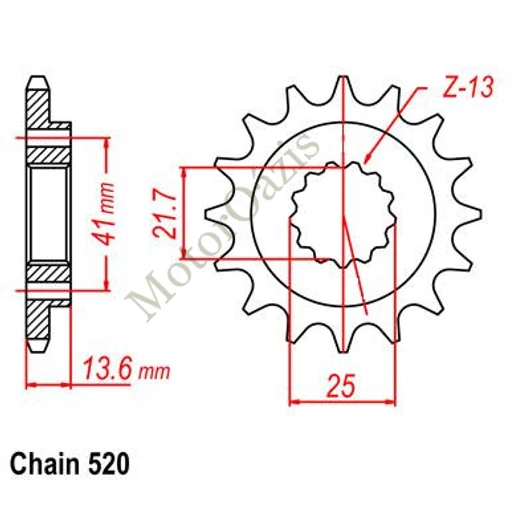 SUNSTAR Első Lánckerék LKS 39715