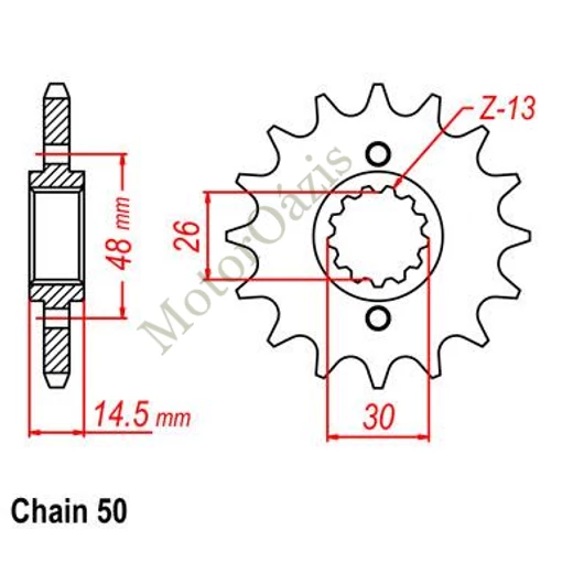 SUNSTAR Első Lánckerék LKS51216