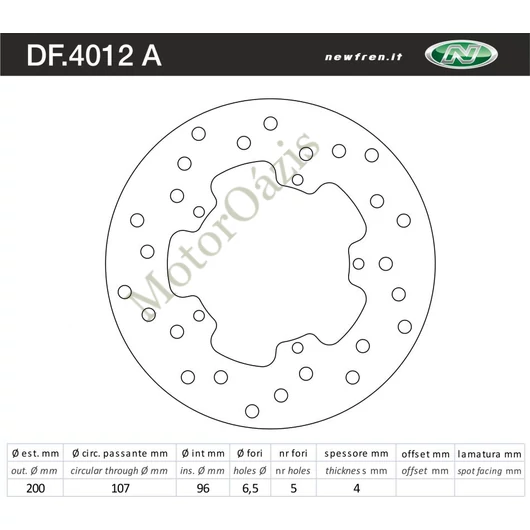 NEWFREN Féktárcsa DF.4012A