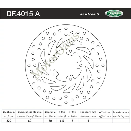 NEWFREN Féktárcsa DF.4015A