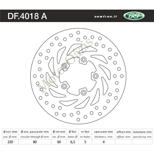 NEWFREN Féktárcsa DF.4018A