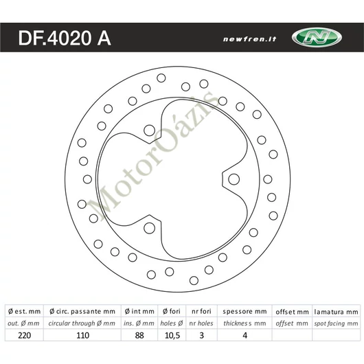 NEWFREN Féktárcsa DF.4020A