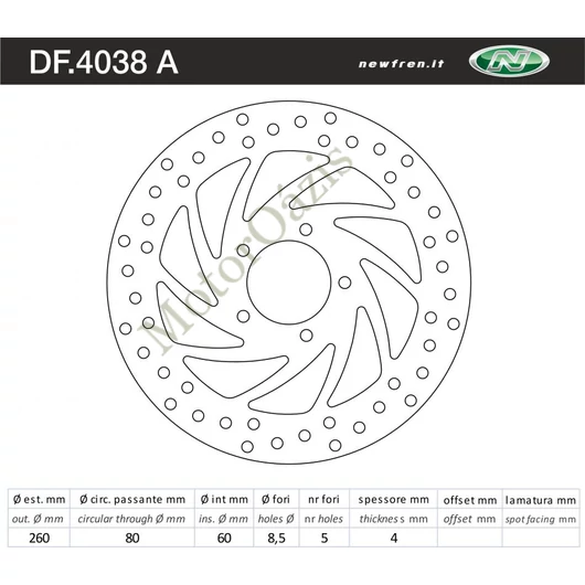 NEWFREN Féktárcsa DF.4038A