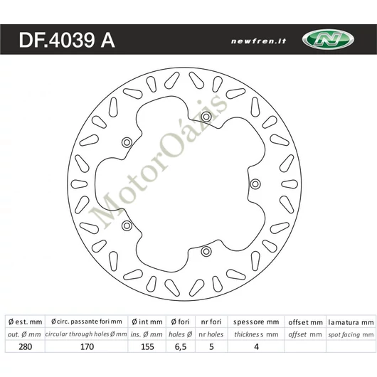 NEWFREN Féktárcsa DF.4039A