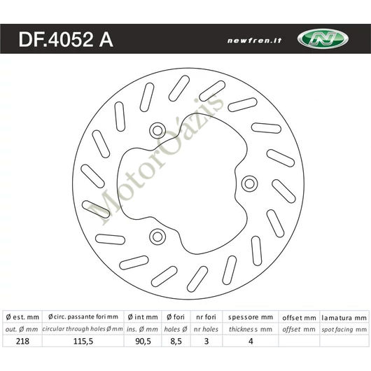 NEWFREN Féktárcsa DF.4052A