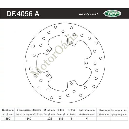 NEWFREN Féktárcsa DF.4056A