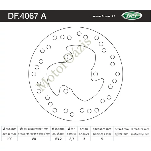 NEWFREN Féktárcsa DF.4067A