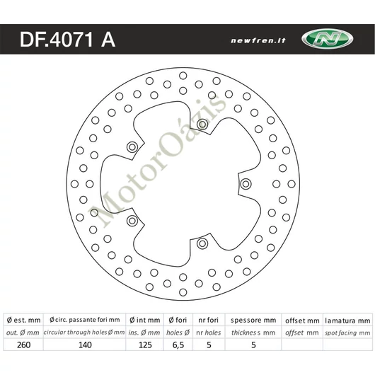 NEWFREN Féktárcsa DF.4071A