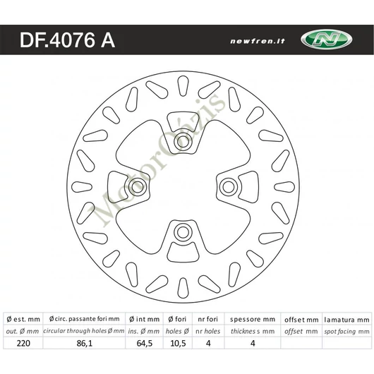 NEWFREN Féktárcsa DF.4076A