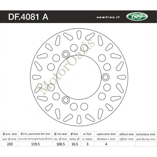 NEWFREN Féktárcsa DF.4081A