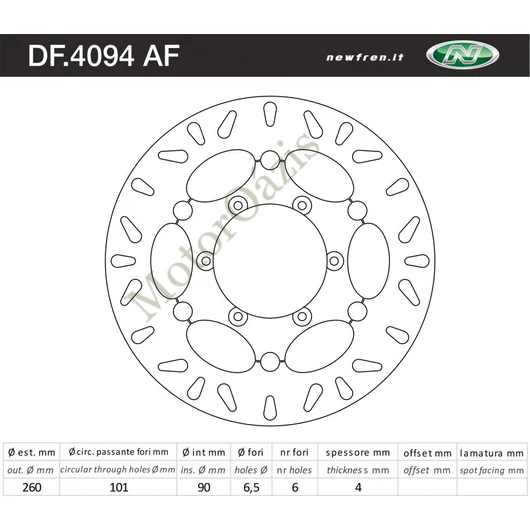 NEWFREN Féktárcsa DF.4094AF