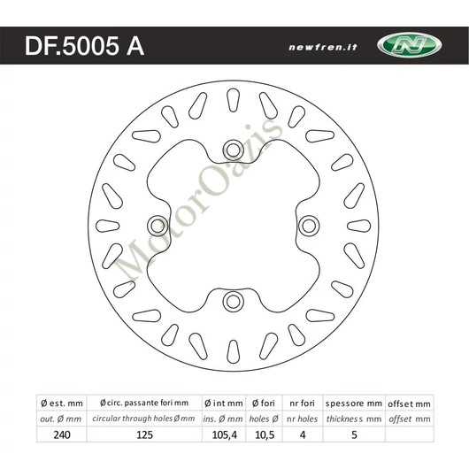 NEWFREN Féktárcsa DF.5005A