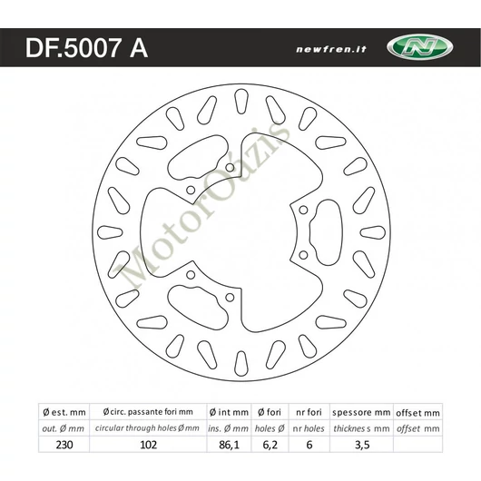 NEWFREN Féktárcsa DF.5007A