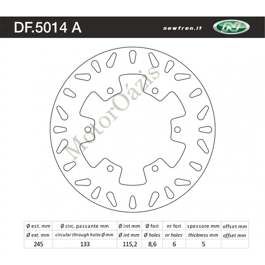 NEWFREN Féktárcsa DF.5014A