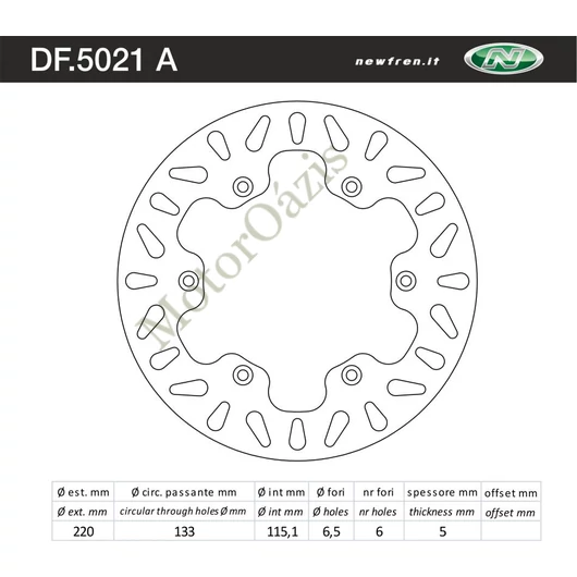 NEWFREN Féktárcsa DF.5021A