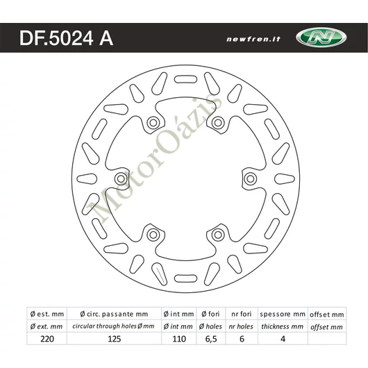 NEWFREN Féktárcsa DF.5024A