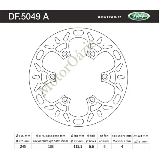 NEWFREN Féktárcsa DF.5049A