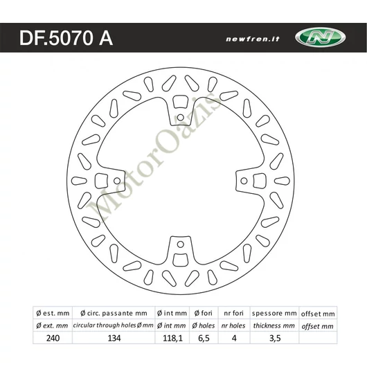 NEWFREN Féktárcsa DF.5070A