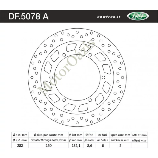 NEWFREN Féktárcsa DF.5078A