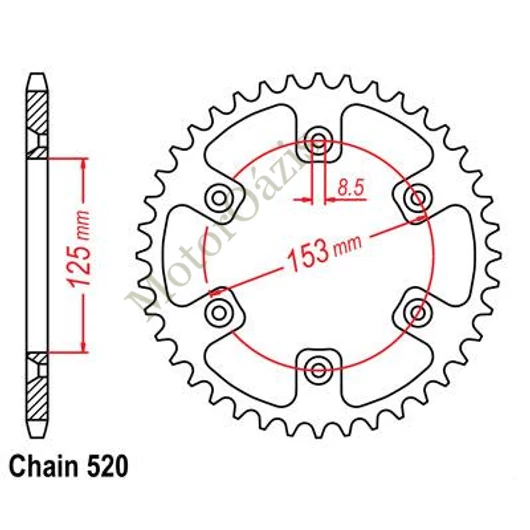 Hátsó Lánckerék LKS 3568-48