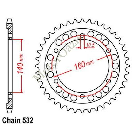 Hátsó Lánckerék LKS8652-45