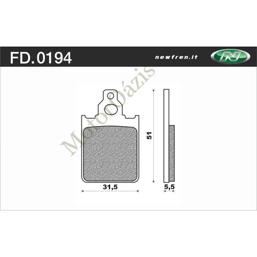 NEWFREN Első fékbetét Piaggio SKIPPER 150 93->99 (ORGANIKUS)