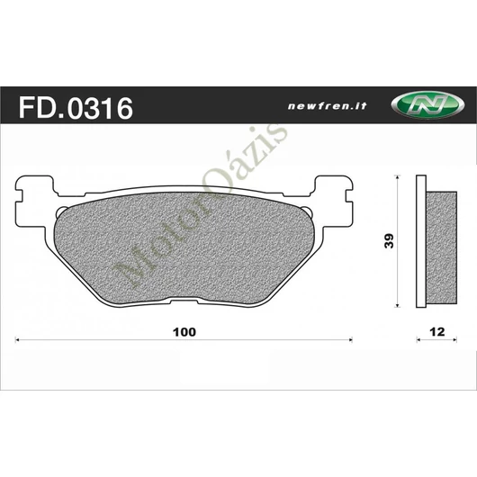 NEWFREN Hátsó fékbetét Yamaha T MAX 500 XP 01-03 (ORGANIKUS)